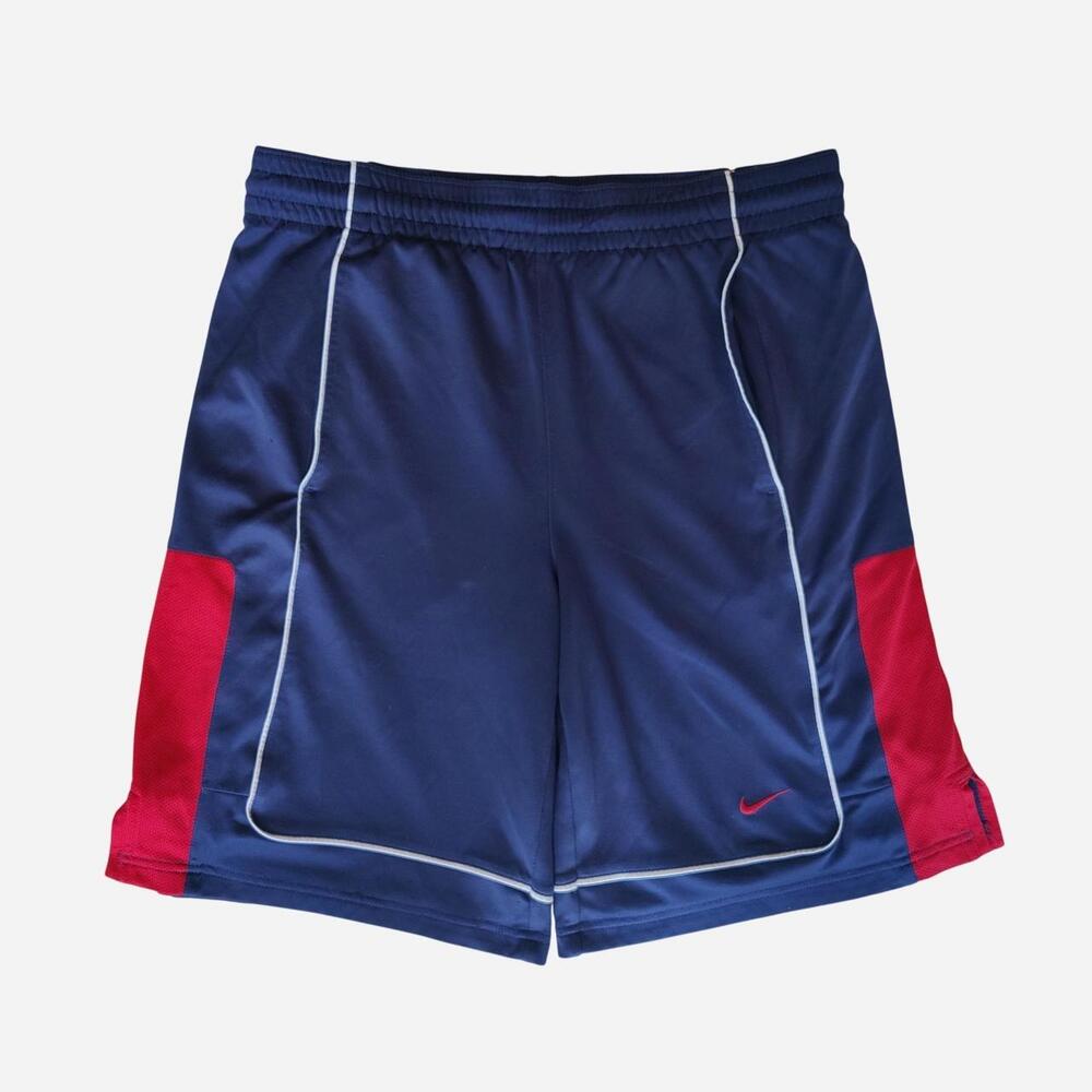 00s Nike Basketball Shorts
Size: Small
Black with blue side panels and red Nike